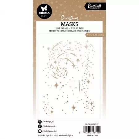 Pochoir A6 - Magical swirl - Christmas Essentials - Winter Wonderland - Studio Light