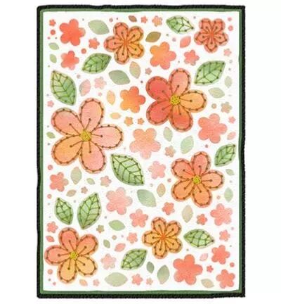 Pochoir broderie - Fowers