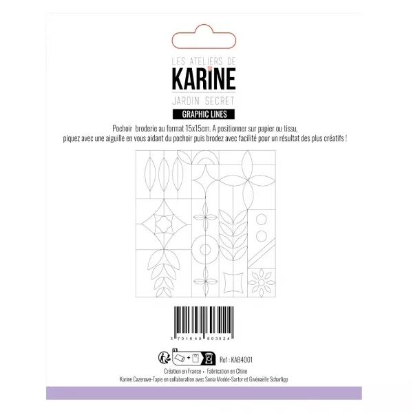 Pochoir broderie - Jardin Secret - Graphic Lines - Les Ateliers de Karine