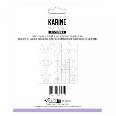 Pochoir broderie - Jardin Secret - Graphic Lines - Les Ateliers de Karine