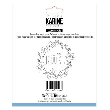 Pochoir broderie - Poésie Hivernale - Couronne de Noël