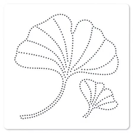 Pochoir de piercing - Feuille de Ginkgo - Florilèges Design