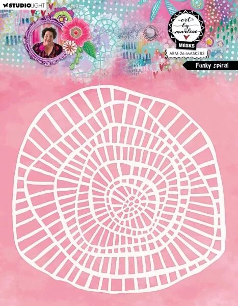 Pochoir Mask - Funky spiral - Art by Marlene