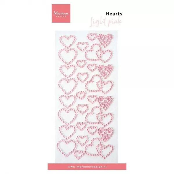 Rhinestone - Hearts pink - Coeurs roses - Marianne design
