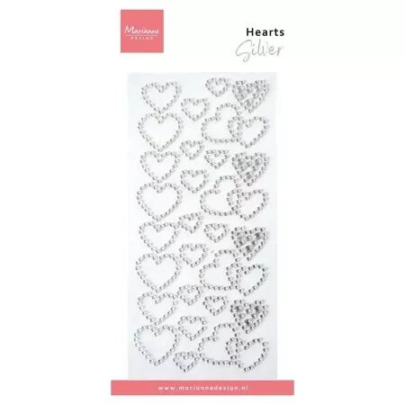 Rhinestone - Hearts Silver - Coeurs argent - Marianne design