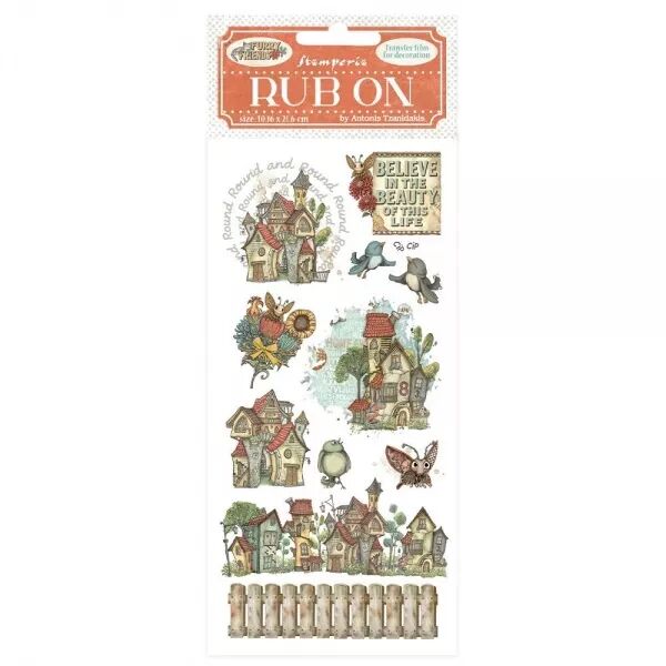 Rub On - Furry Friends - maisons - Stamperia