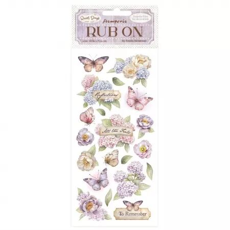 Rub On - Quiet Days -  Hydrangea and Butterfly - frises - Stamperia
