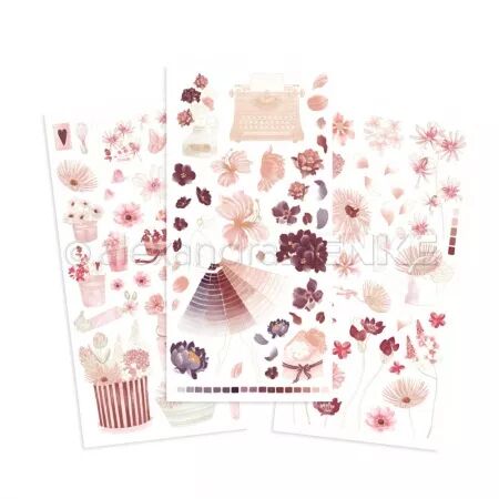 Rub-ons - Po&eacute;sie florale rose - Alexandra Renke