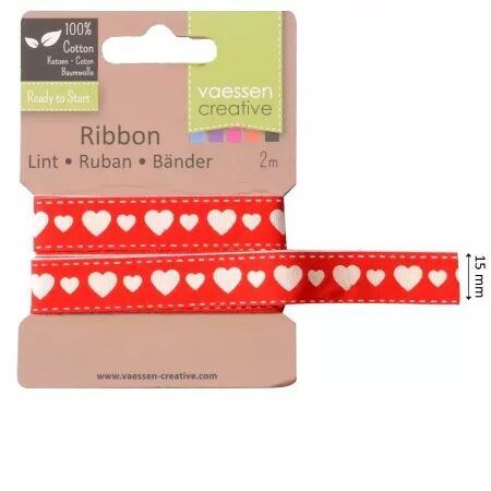 Ruban - Coeurs - rouge