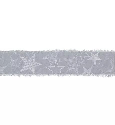 Ruban large imprim� - Etoiles blanches