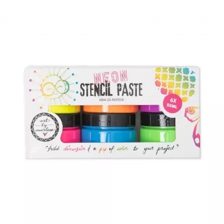Stencil Paste 6 couleurs Neon - Art by Marlene