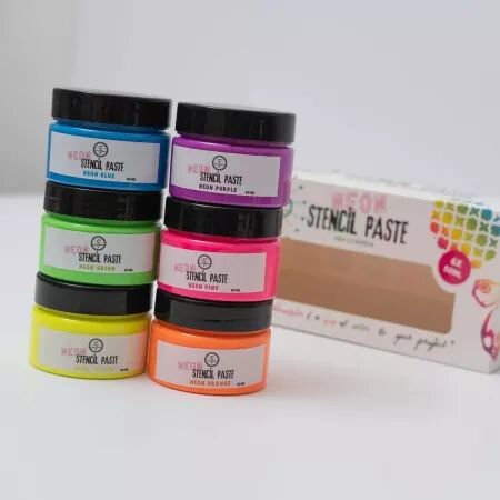 Stencil Paste 6 couleurs Neon - Art by Marlene