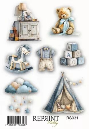 Stickers  - Bébé bleu - Reprint Hobby