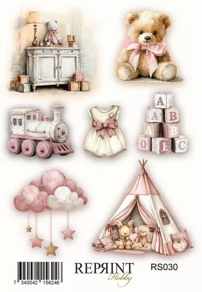 Stickers  - B�b� rose - Reprint Hobby