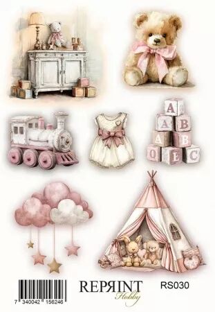 Stickers  - Bébé rose - Reprint Hobby