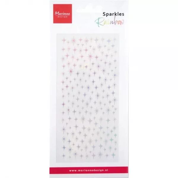 Stickers 1 planche - �tincelles arc-en-ciel - Sparkles Rainbow - Sparkles Silver - Marianne Design