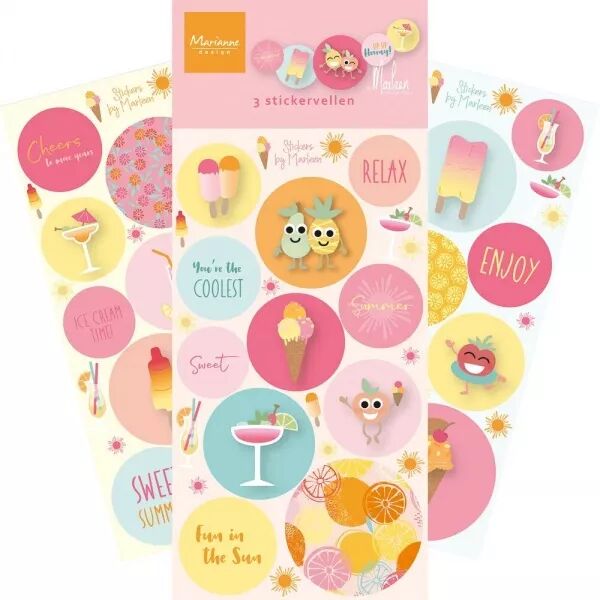 Stickers 3 planches - Fresh lemonade - Limonade fraiche - Marianne Design