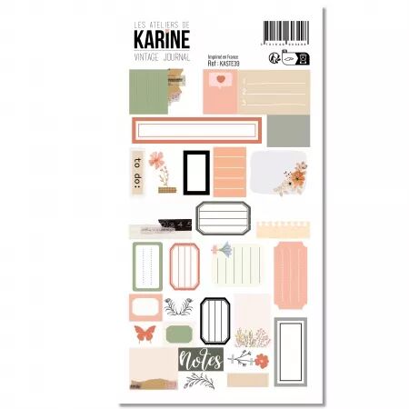 Stickers étiquettes - Vintage Journal  - Les Ateliers de Karine