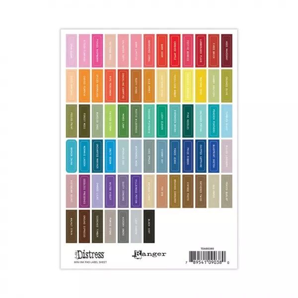 Stickers �tiquettes mini-pad Distress - impression blanche - Ranger