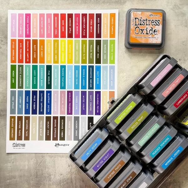 Stickers �tiquettes pad Distress - impression blanche - Ranger