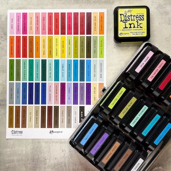 Stickers �tiquettes pad Distress - impression noire - Ranger