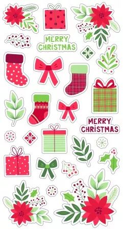 Stickers puffies - Noël écossais