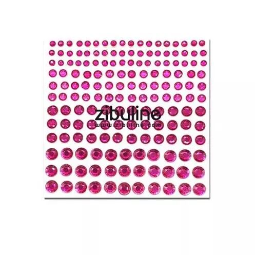 Strass autocollants - Fuschia