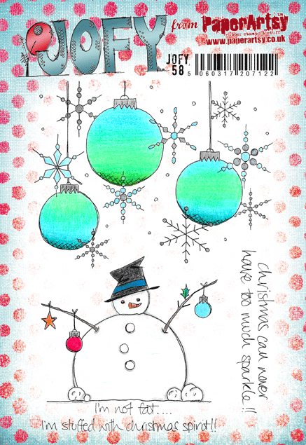 Tampon - Bonhomme de neige et boules de Noël - JOFY58 - Paper Artsy