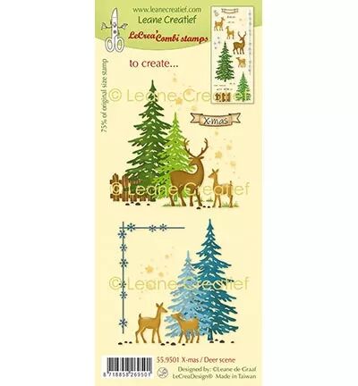 Tampon - cerfs et sapins