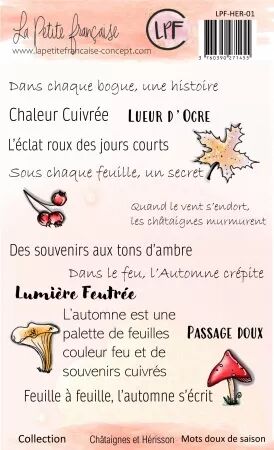 Tampon - Châtaignes et Hérisson - Mots doux de saison - La Petite Française