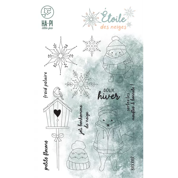 Tampon - Etoile des neiges - Copains d\'hiver - HA.PI little fox
