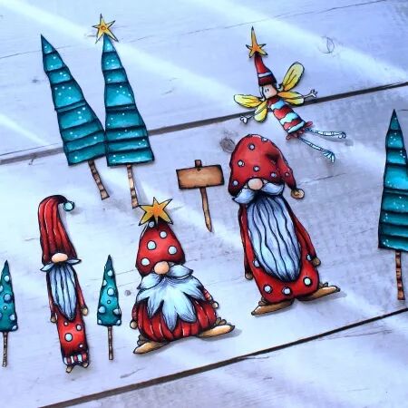 Tampon - Gnomes - Kate crane pour Paper Artsy