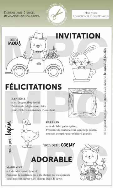 Tampon - La Cl� du Bonheur - Mini Nous - Mes P\'tits Ciseaux