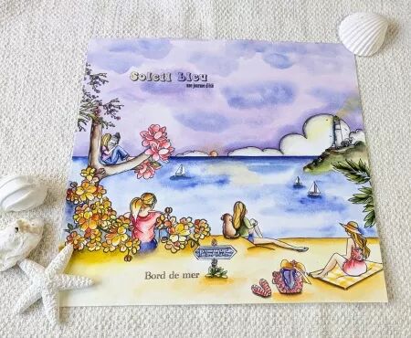 Tampon - La plage - Soleil bleu - Pinklola