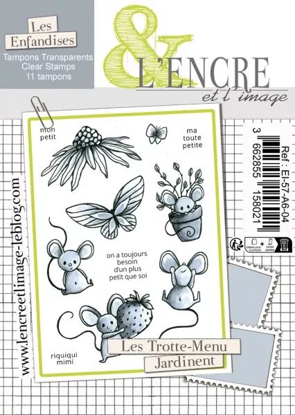 Tampon - Les Trotte-Menu Jardinent - L\'encre et l\'image