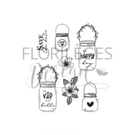 Tampon - Mini lanternes - Farandole - Florilèges Design
