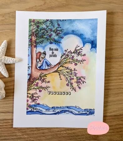 Tampon - Mon coin de paradis - Soleil bleu - Pinklola