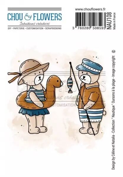 Tampon - Nautique - Oursons � la plage