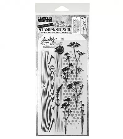 Tampon & pochoir - Flowers - Tim Holtz