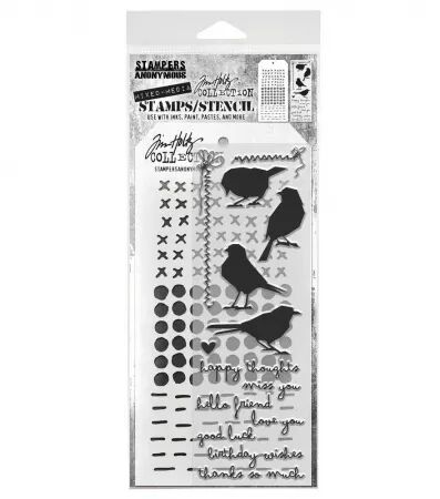 Tampon & pochoir - Shilhoutte Birds- Tim Holtz
