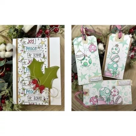 Tampon - sapin et boules de Noël - JOFY142 - Paper Artsy