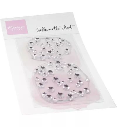 Tampon - Silhouette Art - pluies de coeurs - Marianne Design
