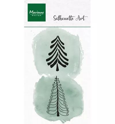 Tampon - Silhouette Art - Sapins joyeux - Marianne Design
