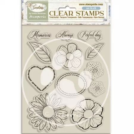 Tampon - Timeless - Flowers and Hearts - Stamperia