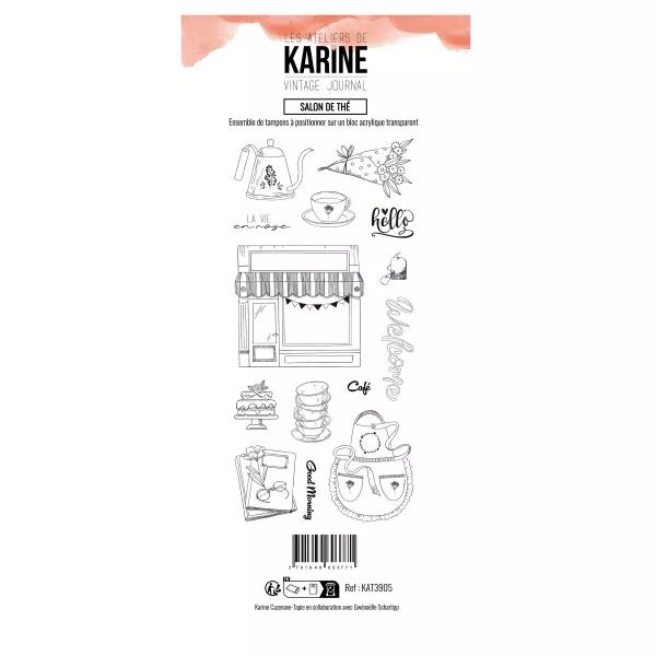 Tampon - Vintage Journal - Salon de th�  - Les Ateliers de Karine