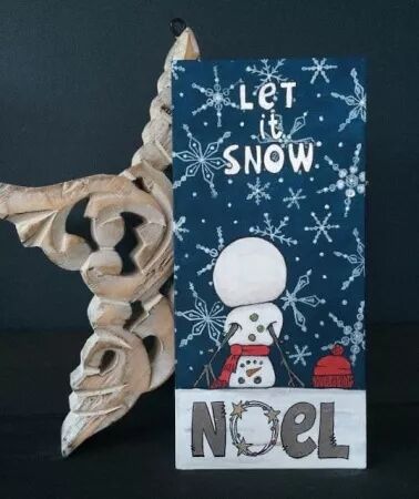 Tampon 48 - Bonhomme de neige et flocons - JOFY pour PaperArtsy