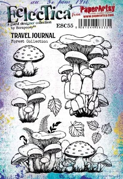 Tampon 55 - Champignons - Scrapcosy pour Eclectica PaperArtsy