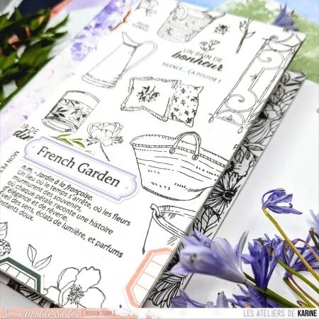 Tampon A4 - Jardin secret - Le temps des fleurs - Les Ateliers de Karine