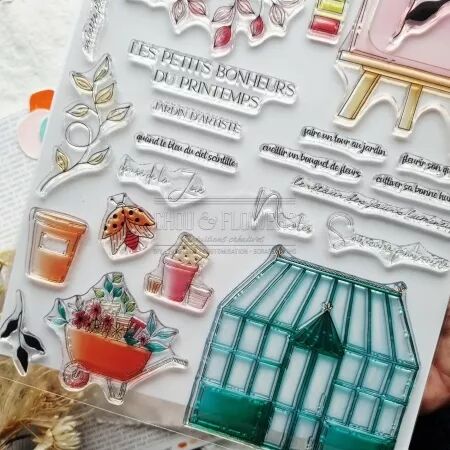 Tampon A4 - Mon p\'tit jardin - Jardin d\'artiste - Chou and Flowers