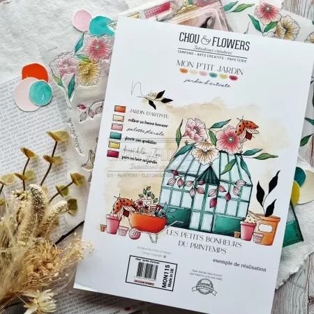 Tampon A4 - Mon p\'tit jardin - Jardin d\'artiste - Chou and Flowers
